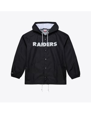Mitchell & Ness Las Vegas Raiders Coaches Full-snap Hooded Windbreaker Jacket - Black