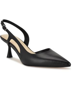 Nine West Renela Kitten Heel Slingback Pumps - Black