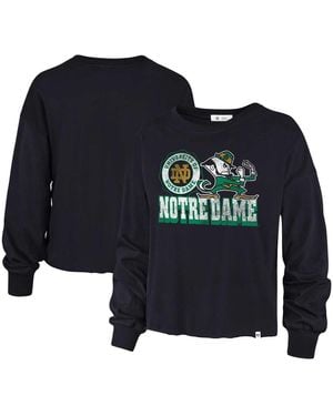 '47 Distressed Notre Dame Fighting Irish Bottom Line Parkway Long Sleeve T-shirt - Blue