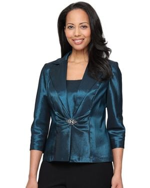 Alex Evenings Washer Taffeta Twinset - Blue