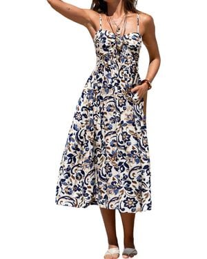 CUPSHE Warm Night Floral Midi Beach Dress - White