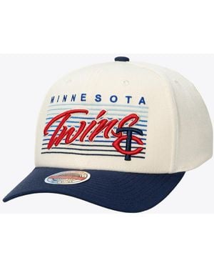 Mitchell & Ness And Minnesota Twins Retro Lines Stretch Snapback Hat - White