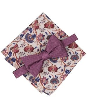 BarIII Harley Bow Tie And Pocket Square - Purple