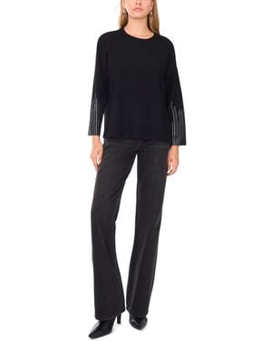 SAM & JESS Rhinestone Long Sleeve Sweater - Black