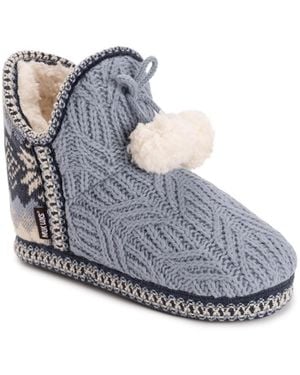 Muk Luks Amira Bootie Slippers - Gray