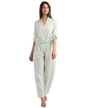 Bcx Striped Button Up Shirt Pant Set - Green