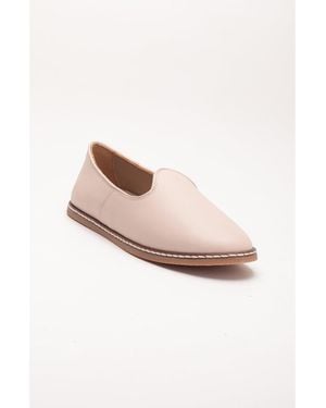 Epilogue Shoes Dalya Leather Slip On Flats () - Pink