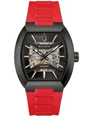 Bulova Automatic Maquina Silicone Rubber Watch 40mm - Red