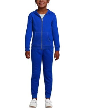 Lands' End Child School Uniform Kids Zip Front Sweatshirt - Blue