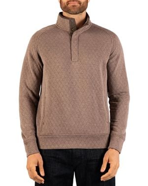 Tailorbyrd Breeze Break Quilted Knit Stand Collar Pullover - Brown