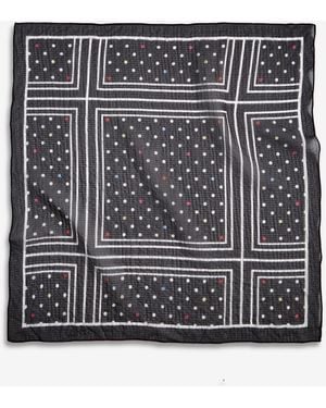 INC International Concepts Dot & Stripe Square Bandana - Black