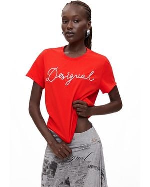 Desigual T-shirt 100% Cotton - Red