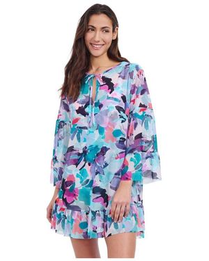Gottex Holi Mesh Dress With Flounce - Blue