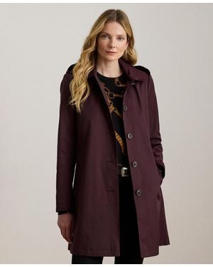 Ralph Lauren Hooded A-line Raincoat - Purple