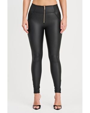 Freddy High-rise Corset Faux Leather Sculpting Pants - Black