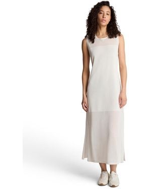 Kenneth Cole Semi-sheer Side-slit Sleeveless Dress - White