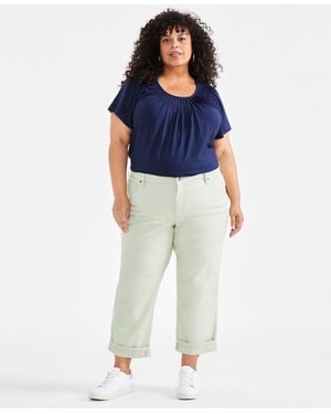 Style & Co. Plus Size Curvy Roll-cuff Capri Jeans - Blue