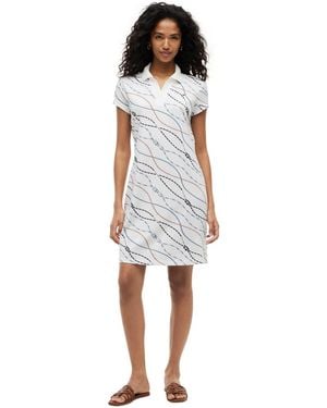 Tommy Hilfiger Cotton-blend Short-sleeve Polo Dress - White