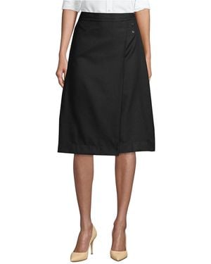 Lands' End School Uniform Solid A-line Skirt Below The Knee - Black