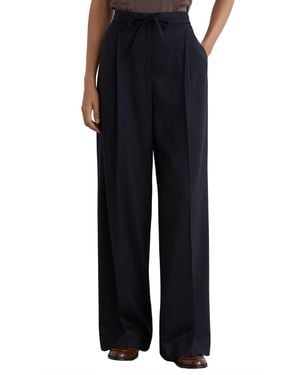 Reiss Solene Wool-blend Drawstring Wide-leg Suit Pants - Black