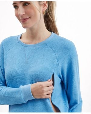 Nom Maternity Heart On My Sleeve Nursing Sweatshirt - Blue