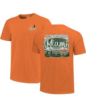Image One Miami Hurricanes Comfort Colors Campus Scene Drawing Script T-shirt - Orange