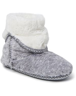 Dearfoams Beth Furry Foldover Boots - Gray