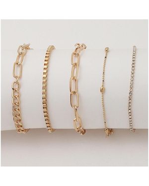 SOH Plated Everyday Hand Bracelet Sets - White