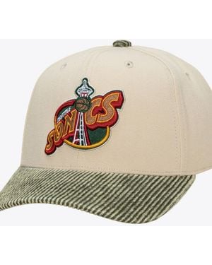 Mitchell & Ness Seattle Supersonics Corduroy Snapback Hat - Natural