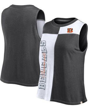 Fanatics Black/white Cincinnati Bengals Script Color Block Tank Top