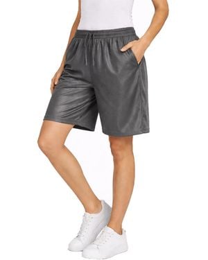 Jump Start Loose Fit Moisture-wicking Performance Dazzle Shorts - Gray