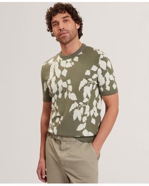 Ted Baker Alddat Leaf Knitted T-shirt - Brown