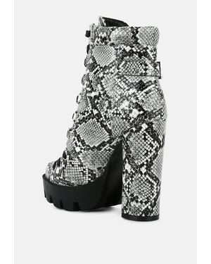 LONDON RAG Palmetto Camouflage Ankle Boots - Black