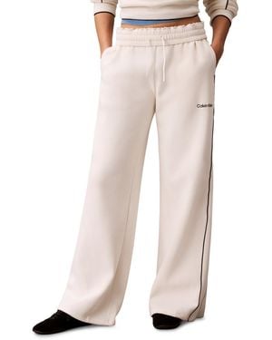 Calvin Klein Piped Wide-leg Sweatpants - Natural