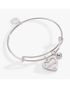 ALEX AND ANI Mama Mother Of Pearl Heart Bangle Bracelet Duo - White