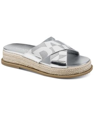 DKNY Binna X Band Slip-on Sandals - White