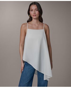 Donna Karan Weekend Square Neck Cami Blouse - Gray