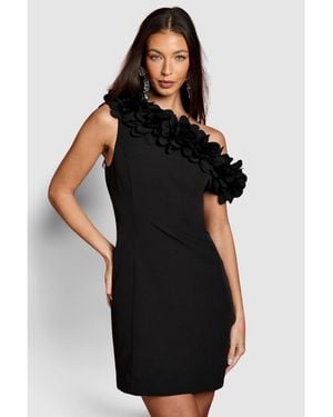 Coast 3d Floral One Shoulder Mini Dress - Black