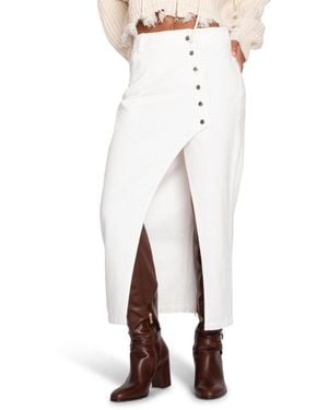 Belle & Bloom Can't Forget You Denim Midi Skirt - White