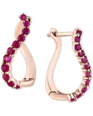 Lali Jewels Swirl Hoop Earrings (3/4 Ct. T.w. - Red