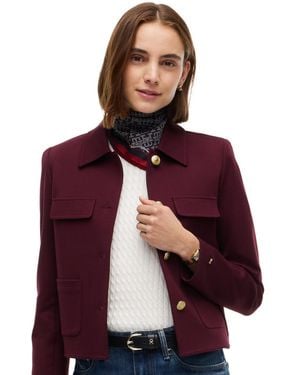Tommy Hilfiger Ponte Knit Band Collar Jacket - Green