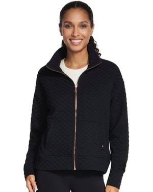 Skechers Go Walk Diamond Quilted Full-zip Mock-neck Jacket - Black