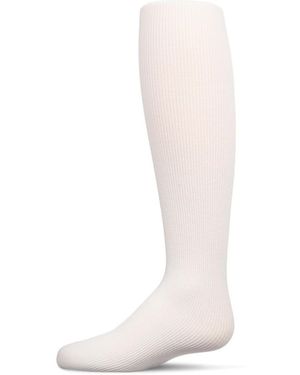 Memoi Girls Ribbed Supreme Cotton Blend Non-pilling Tights - White