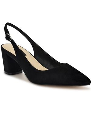 Nine West Kamsee Block Heel Slingback Pumps - Black