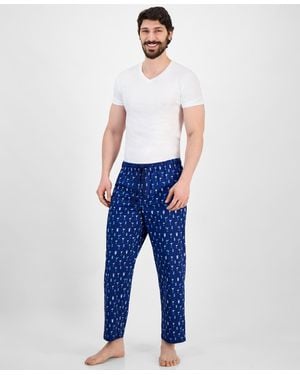 Club Room Woven Beverage-graphic Pajama Pants - Blue