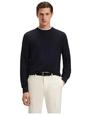 BOSS Boss By Prince Of Wales Check Silk Sweater - Blue