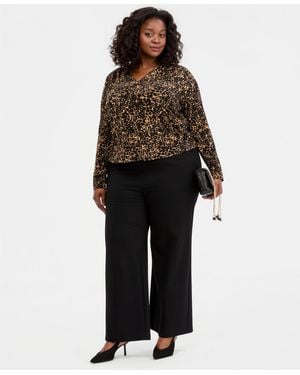 INC International Concepts Plus Size High-rise Pull-on Pants - Black