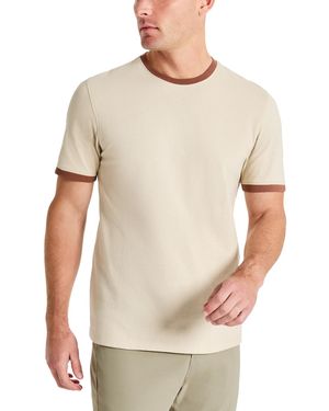 Kenneth Cole Contrast-trim Textured Short Sleeve T-shirt - White