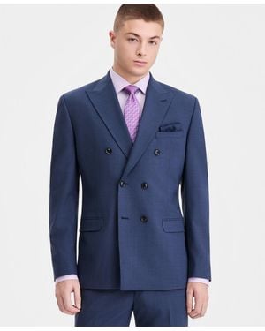 BarIII Slim-fit Wool-blend Double Breasted Suit Separates Jacket - Blue