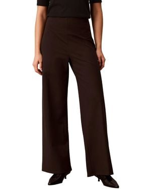 Calvin Klein Hollywood Waist High-waisted Wide-leg Pull-on Pants - Black